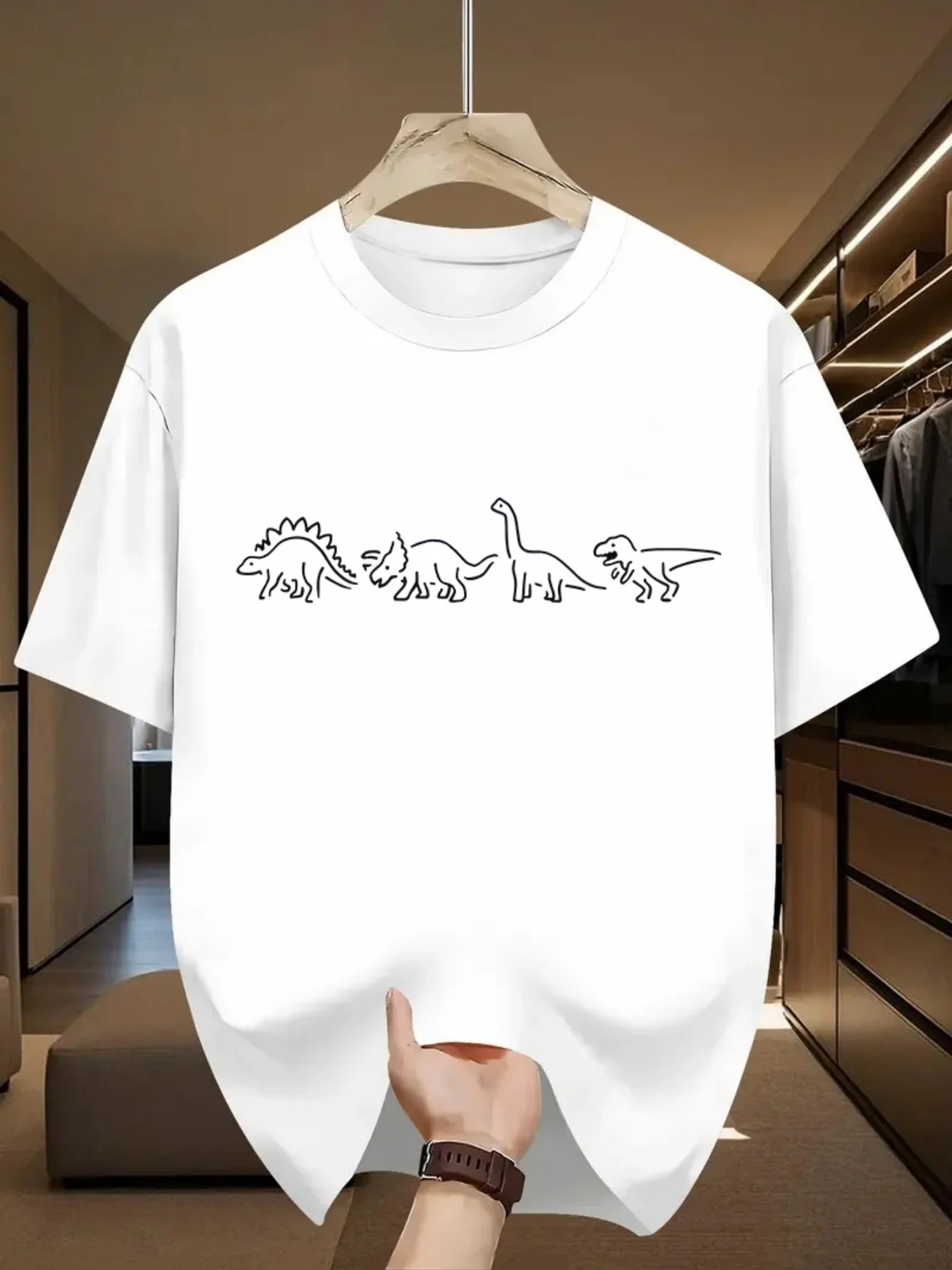 Herren Sommer Neues Trendiges Freizeit-T-Shirt Vielseitig Bequem Geeignet für Outdoor-Aktivitäten Hergestellt aus 100% Reiner Baumwolle und Weichem Material