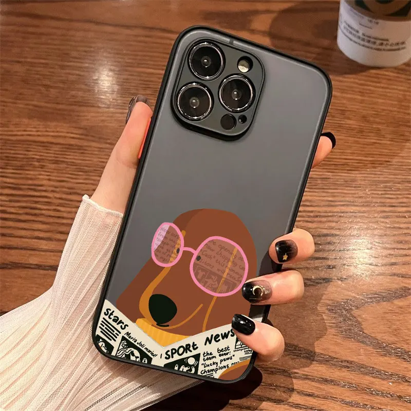 Niedliche Dackel-Bulldoggen-Handyhülle für iPhone 11 12 13 Mini Pro Max 14 15 Pro Max Plus 16 17 Pro Max Cover Cartoon-Hunde Fundas – Detail 9