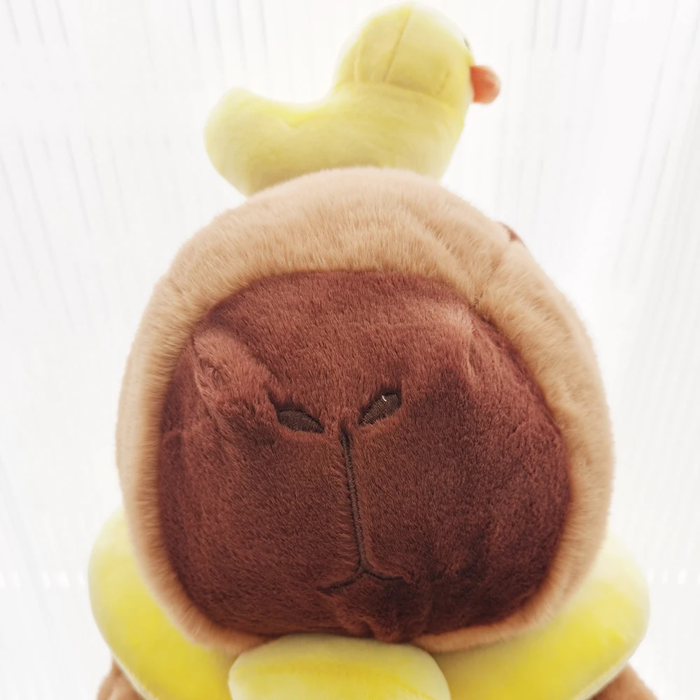 60cm Large Capybara Plush Toy Cute Capibara with Duck Swim Ring Kawaii Stuffed Animal Soft Toy Birthday Xmas Gift