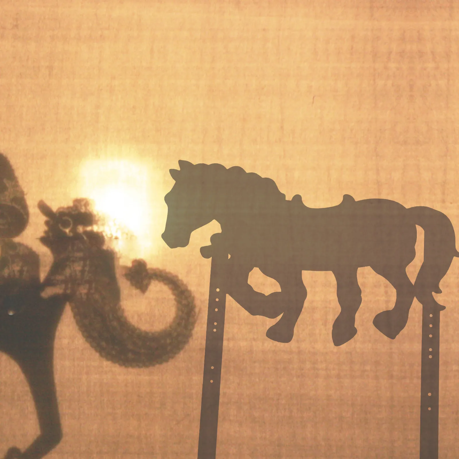 

4Pcs Shadow Puppets Horse Set DIY Craft Traditional Chinese Puppetry Performance Silhouette Props Horse Puppet Shadow Craft