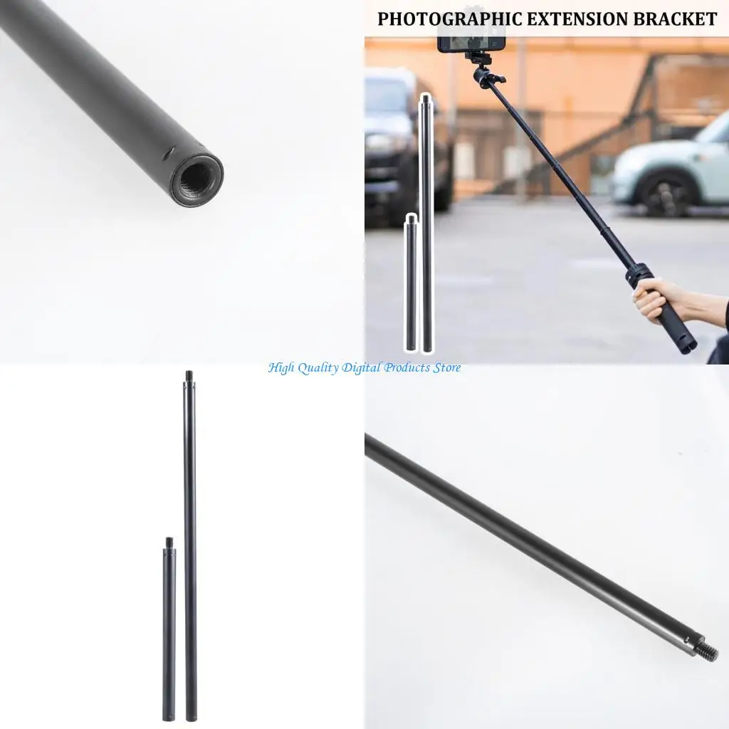 

U2JE Aluminum Alloy Extension Rod Microphone Extender with 3/8" Male Top & Female Bottom Screw Port for Tripods and Cameras