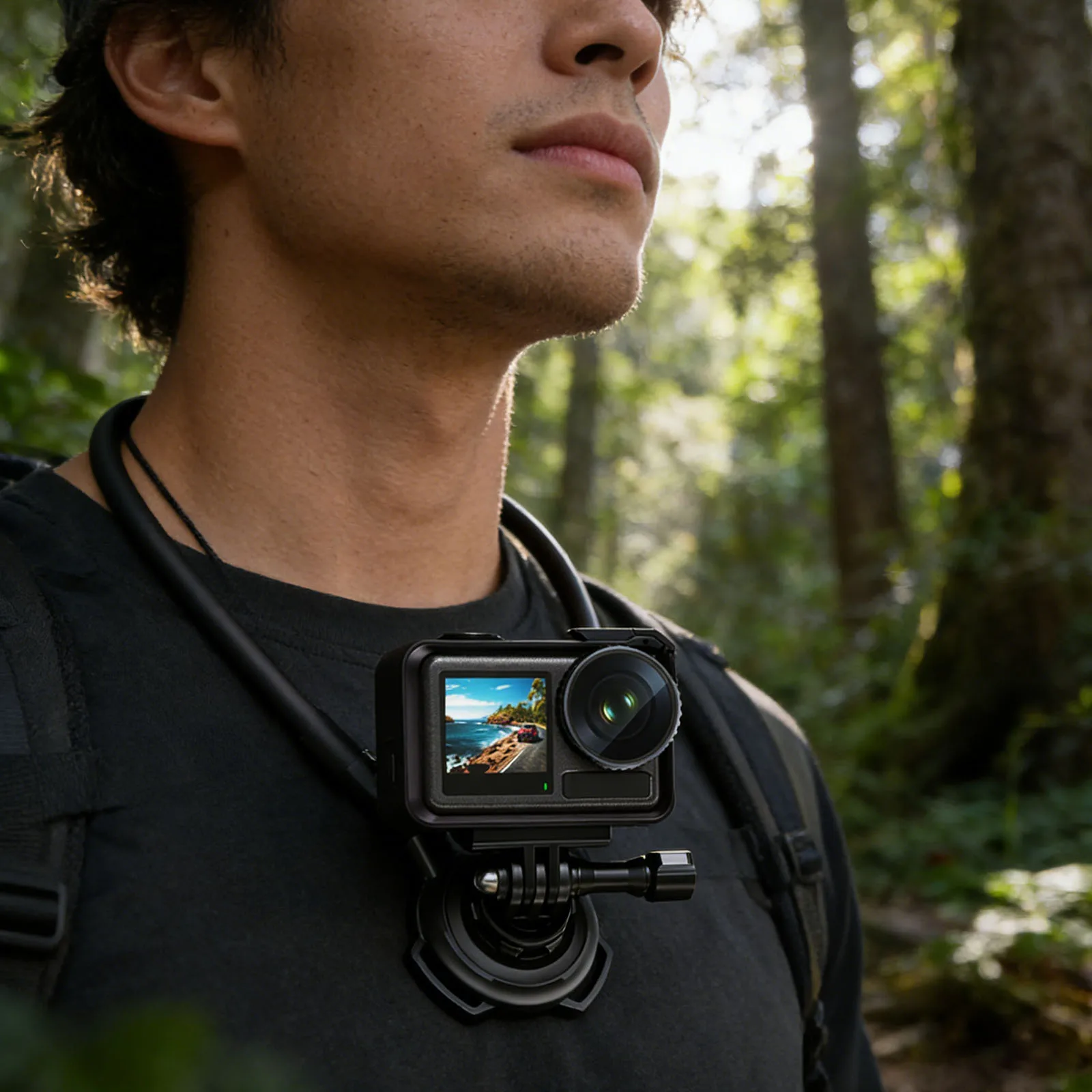 For DJI Action 5 Pro/4/3/Gopro 13/12 Neck Action Camera Holder Shockproof Hands Free Sport Camera Holder for POV Vlog Recording