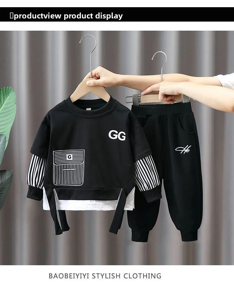 2-teiliges Set 2026 Neuer Stil Herbst Winter Baby Jungen Langarm-Sweatshirt & Hose Lässiger Sportanzug Westliche Mode Kleidungsset für 1-3 Jahre – Detail 12