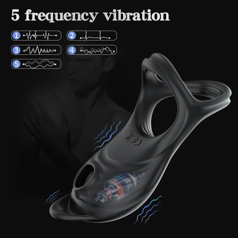 Remote Control Penis Ring Vibrator for Adult Sucking Licking Clitoris Stimulator Cock Ring Enlargement Sex Toy for Man & Couples