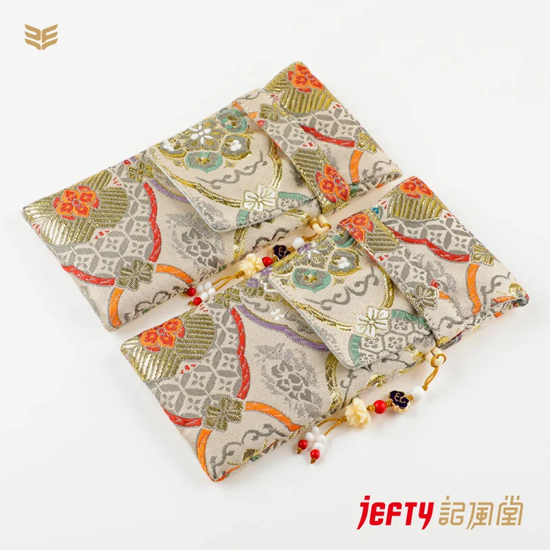 

Japanese Western Array Beige Diamond Handmade 3-pack Pen Bag, Pen Protective Cover Fountain Pen Case Pencils Case