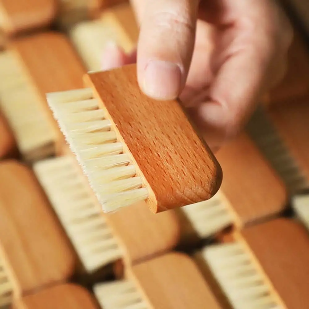 Escova De Poeira De Unhas De Cerdas De Porco Polimento De Dedos Limpa Ferramentas De Cuidados De Unhas Limpeza De Acessórios De Madeira Acessórios De Unhas