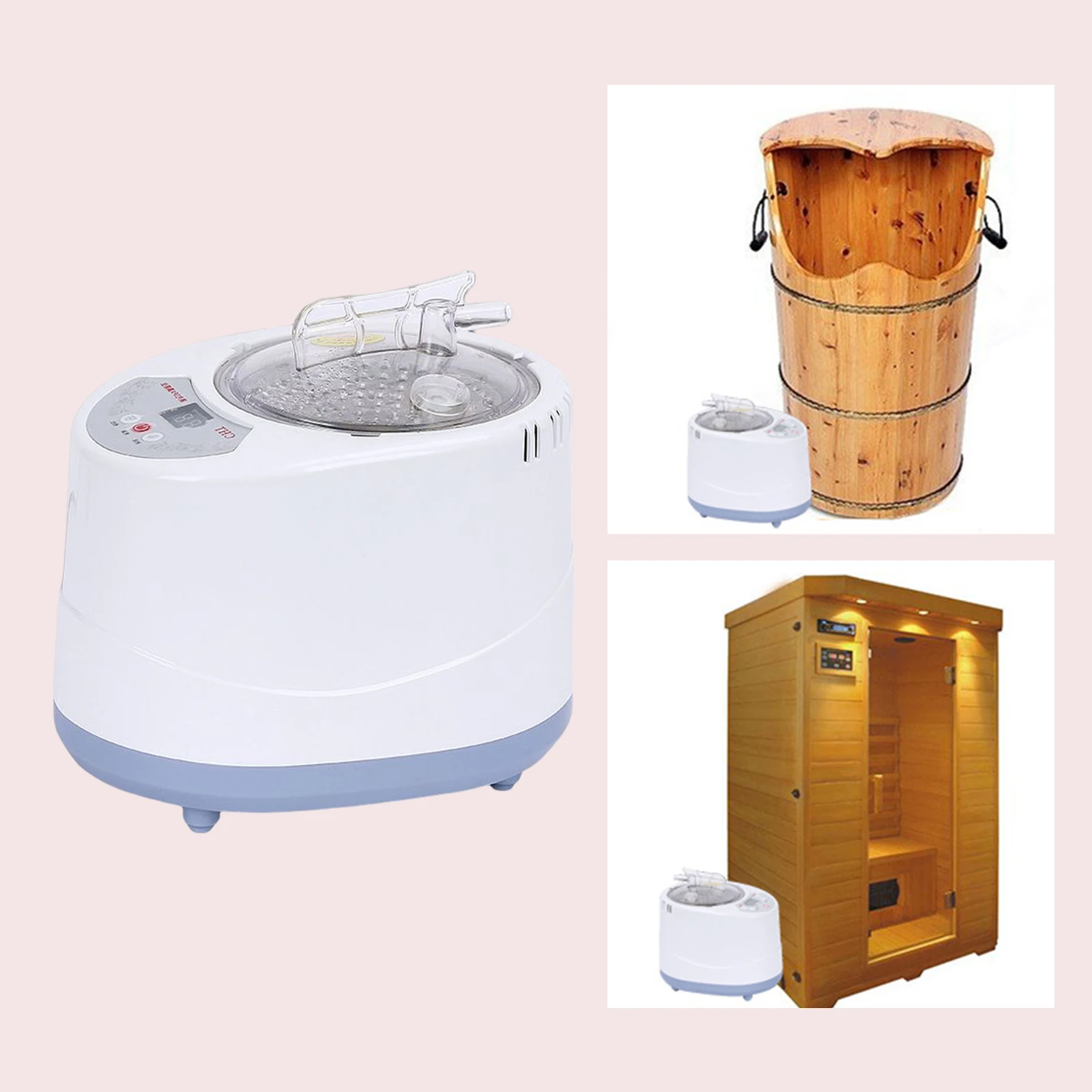 3L Sauna Steamer Pot Sauna Steam Engine Portable SPA Machine Stainless Steel Pot Spa Machine Timer with Controlfor SPA Household