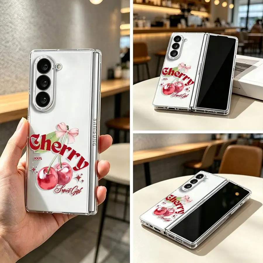 Sweet Cherry Back Phone Cover Case for Samsung Galaxy Z Fold 8 Ultra ZFold3 ZFold6 ZFold7 ZFold5 ZFold4 Z Fold 7 6 5 4 3