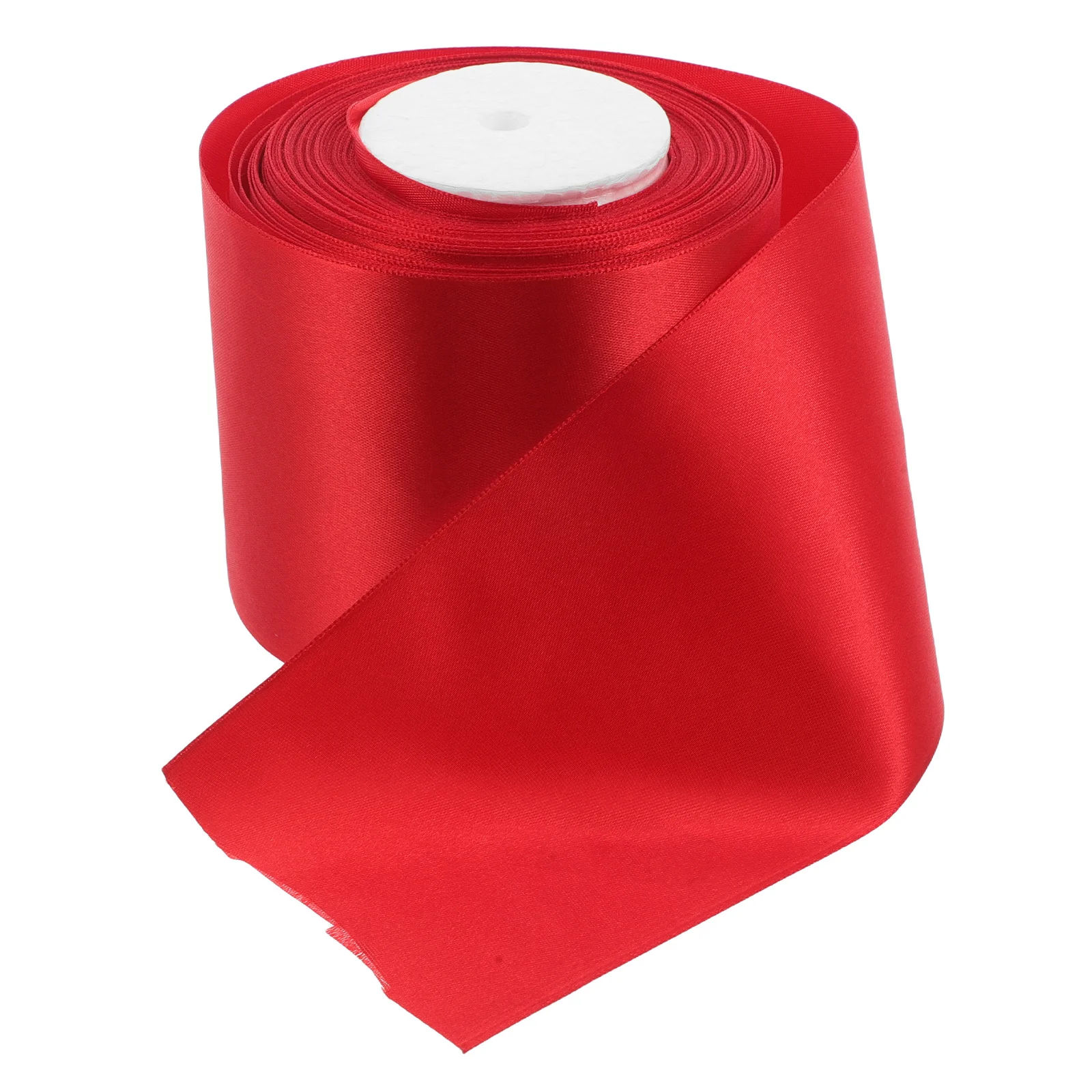 1 Roll Red Polyester Ribbon Smooth Single-Sided Finish for Wedding Party Decoration Present Wrapping Floral Arrangement Craft