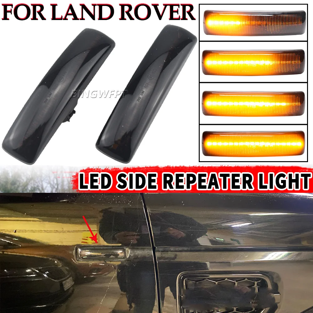 2pcs Waterproof Fender Flowing Side Turn Signal Marker Light Dynamic Blinker LED For Land Rover Discovery 3 4 Freeland