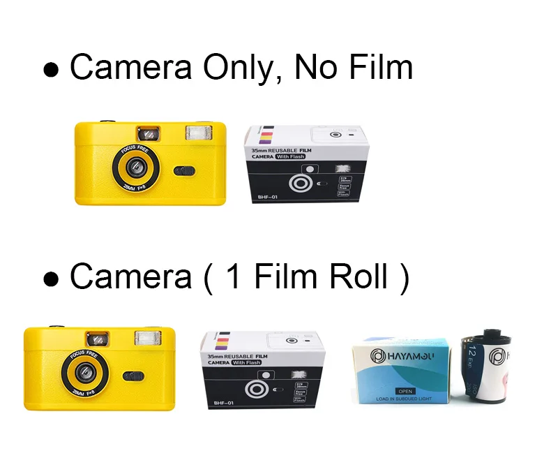 Vintage Retro 35mm Reusable Film Camera Fixed Focus Lens Manual Film Winding and Rewinding Built-in Flash Non Disposable Camera