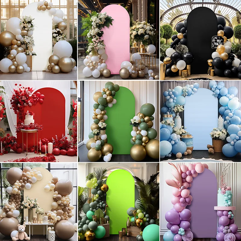 

6FT Backdrop Cloth Spandex Wedding Arched Backdrop Cover Balloon Arch Frame Cover Birthday Party Decor Wedding Arch Stand Cover