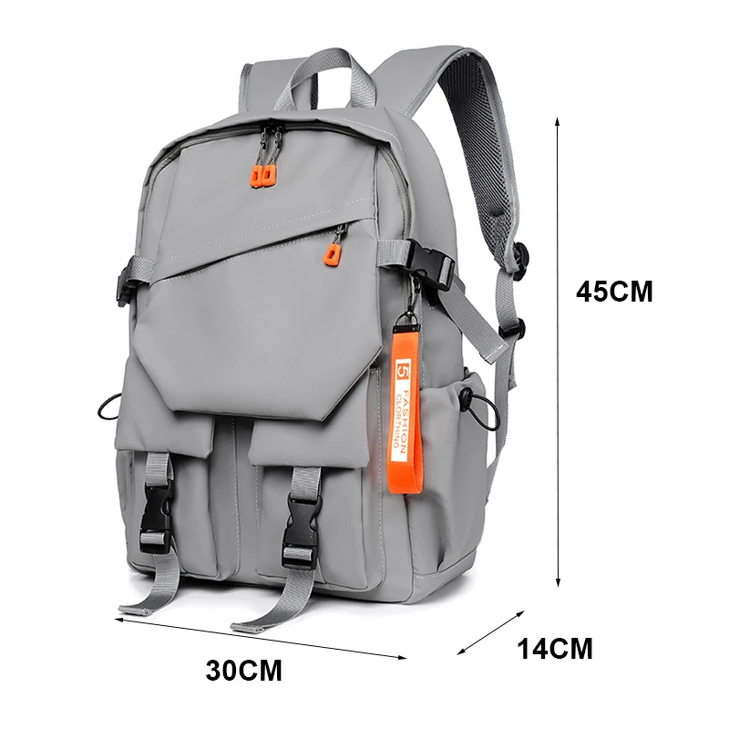 Toposhine Solid Color Light Business Travel Backpack Man Nylon Lightweight Waterproof 15.6 Inch Laptop Bag USB Teens School Bags