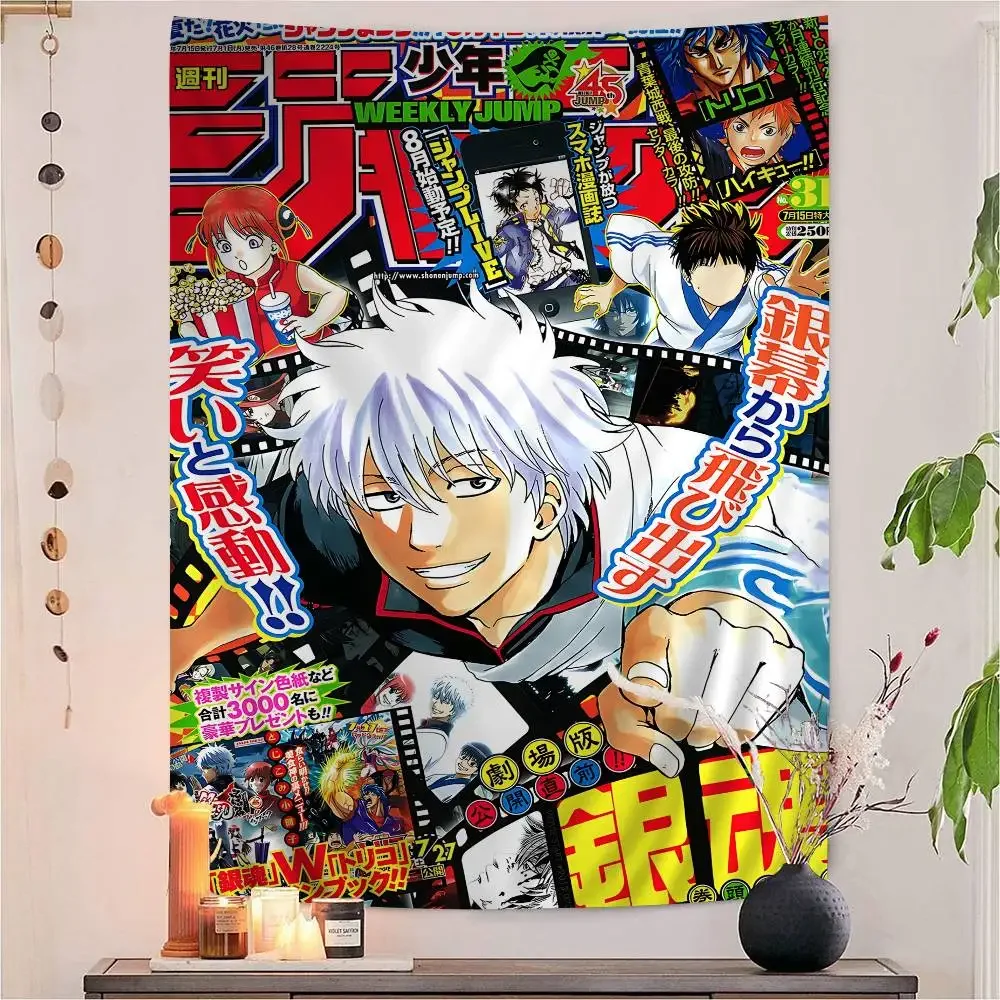 GINTAMA Anime Hanging Bohemian Tapestry Hanging Tarot Hippie Wall Rugs Dorm Wall Hanging Home Decor