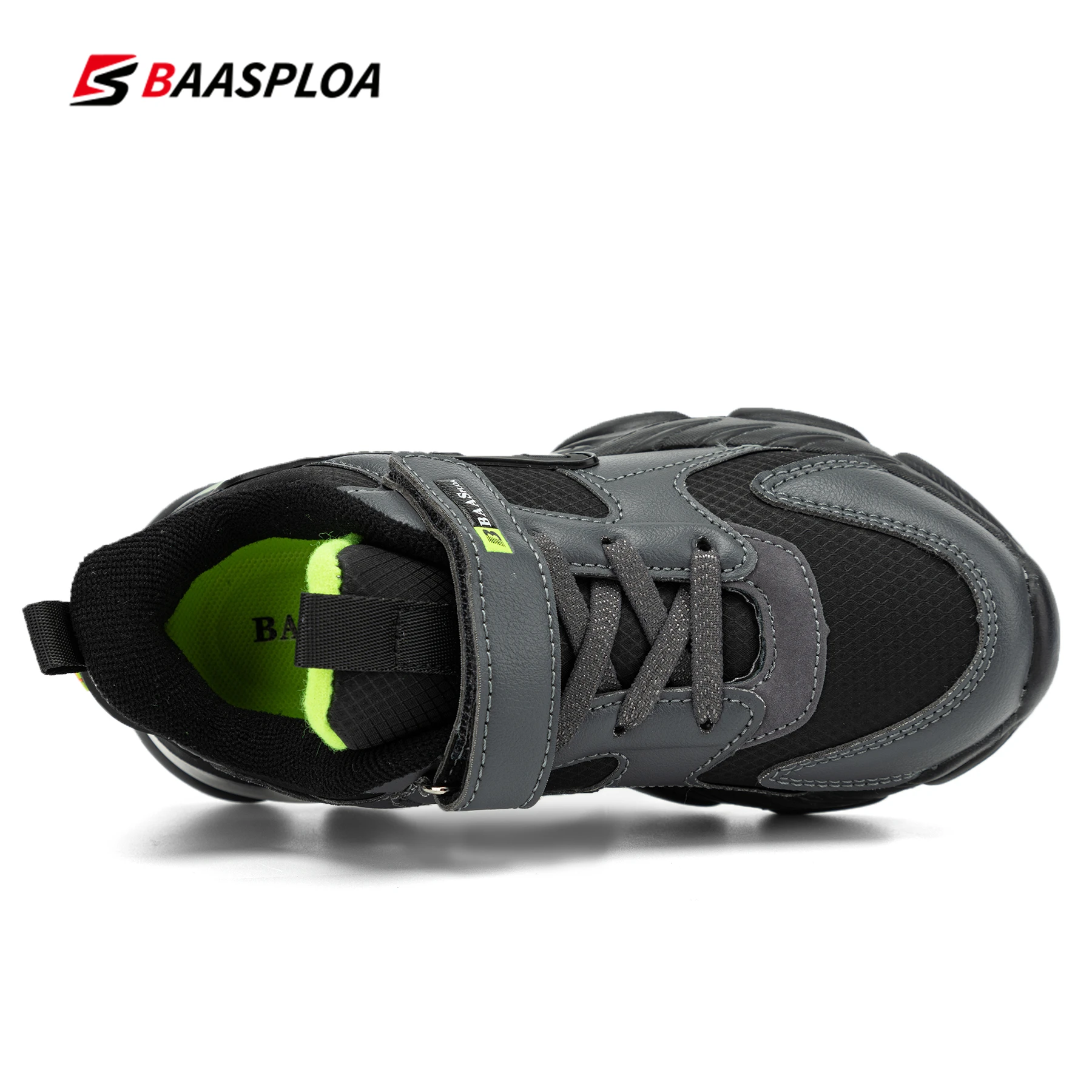 Baasploa Sport Sneakers for Children Breathable Sports Kids Running Shoes Leather Tennis Shoe Kids Casual Walking Shoes