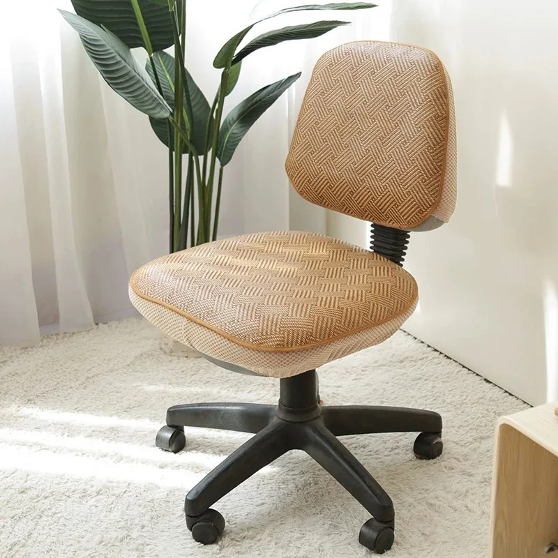 2Pcs/Set Breathable Rattan Office Chair Cover Stretchable Summer Protector for Computer Chairs Split Seat Cover Armchair Covers