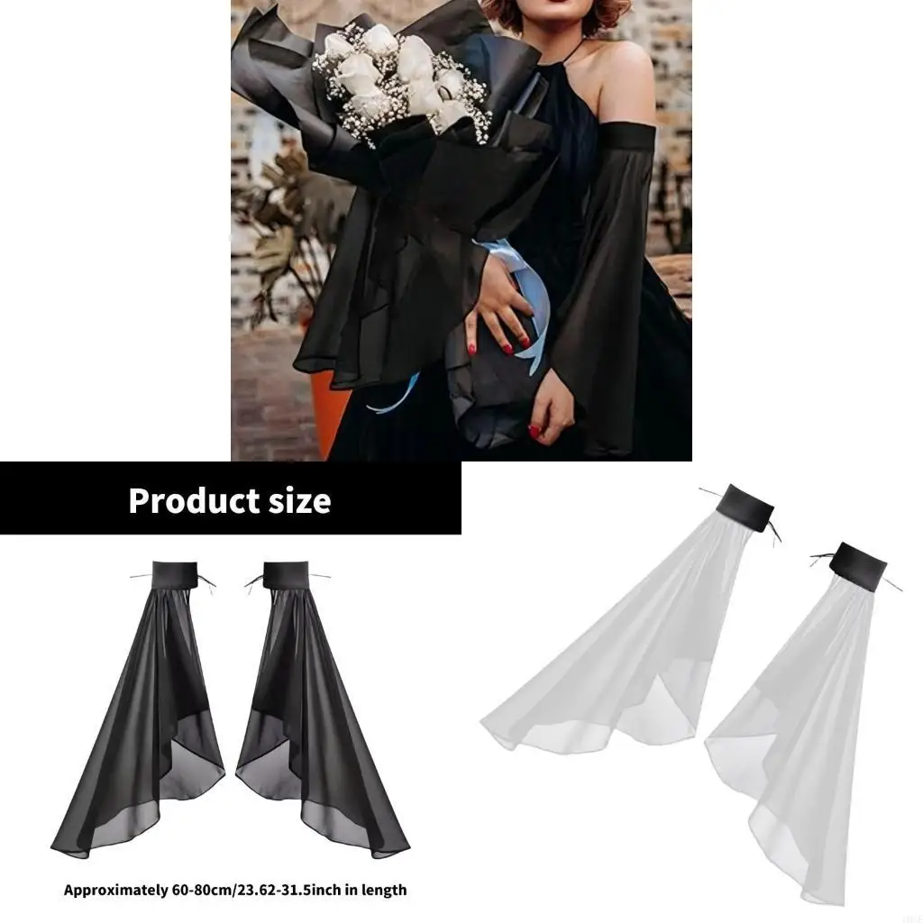 

Крышка с заклинанием из тюля с длинным рукавом для свадебного платья платья декоративные рукава рубашка епископ рукав платье