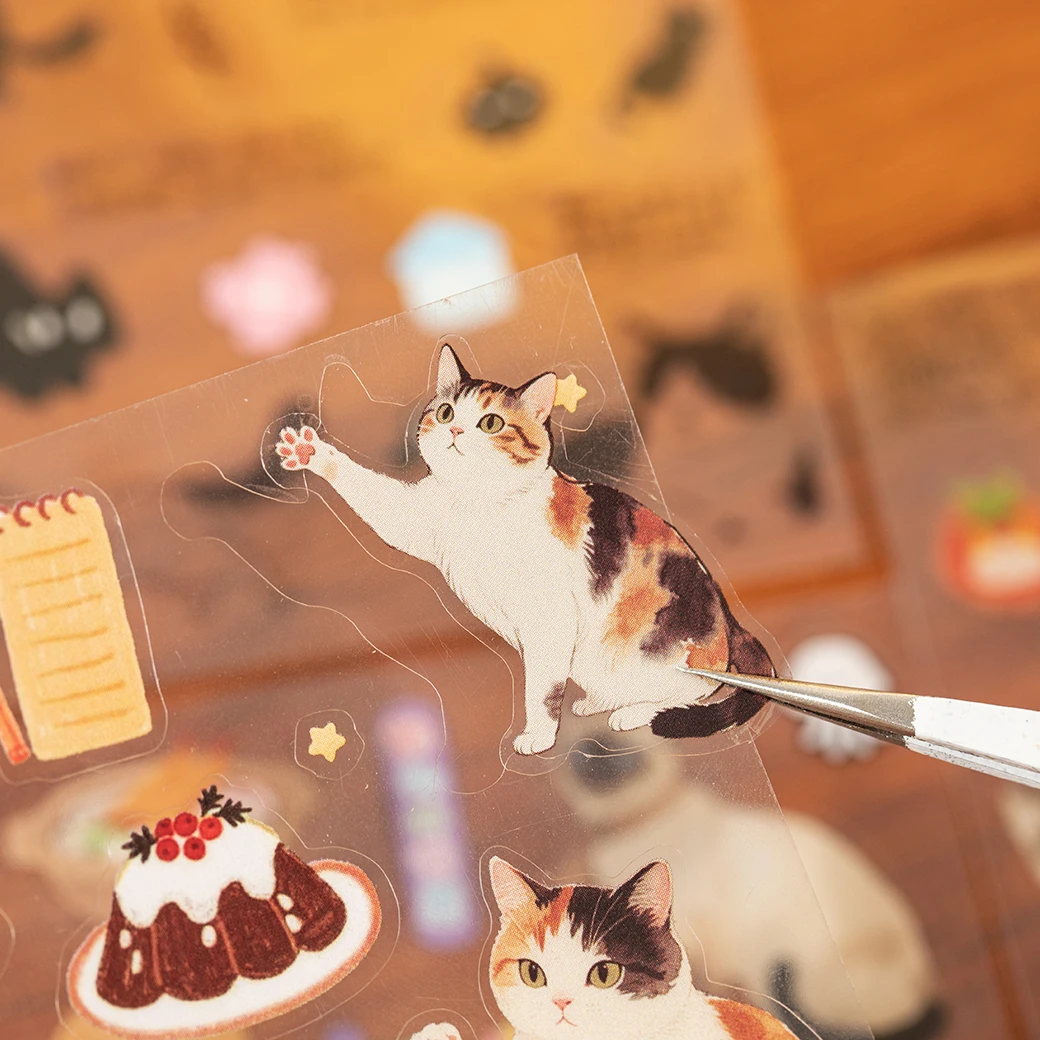 

20sheets Kawaii Corner Cat Series Cartoon Die cut Stickers Book DIY Diary Phone Case Scrapbook Material Cute Stationery Stickers