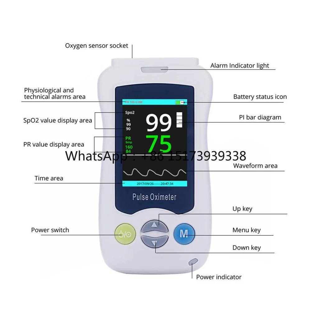 Handheld Probe for Neonatal Infant Baby Pulse 2.4-inch High-Resolution LCD Screen 3-Year Warranty