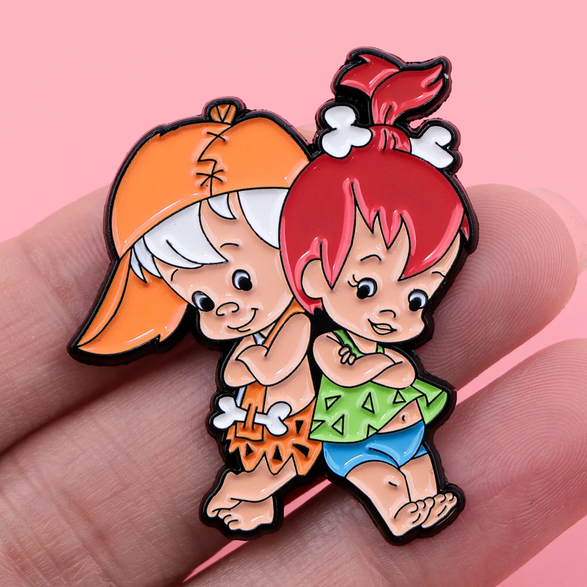 Anime Primitive Family Enamel Pin Cartoon Figures Pin Metal Lapel Brooch for Backpack Clothes Hat Badge Jewelry Accessories Gift