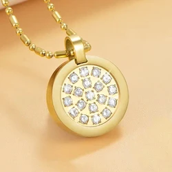 Stainless Steel Round Necklace for Women Healing Pendants High Negative Ions with Exquisite Box for Friend Gifts