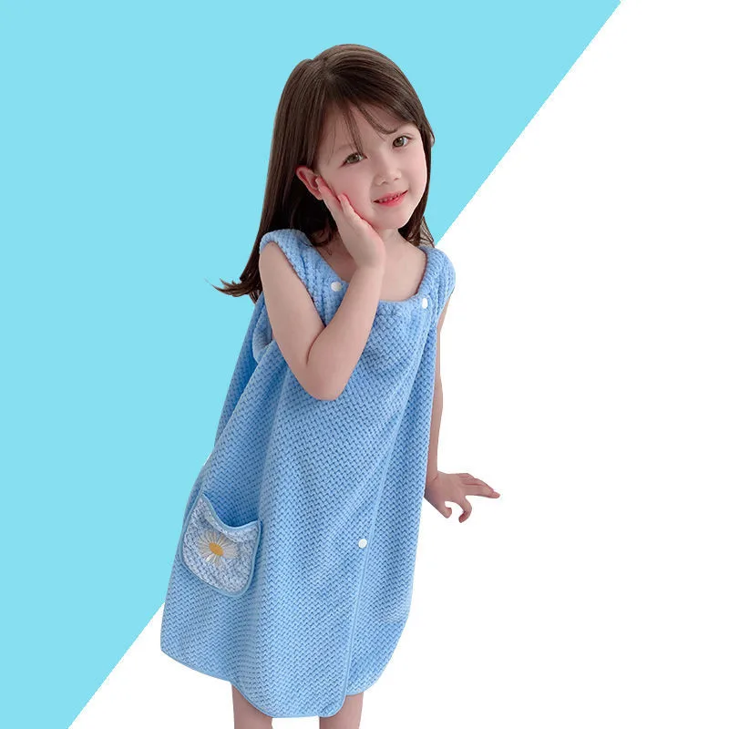 

Children's bathrobe bath towel super soft wrapped shower skirt coral velvet children's bathrobe soft comfortable beach towel