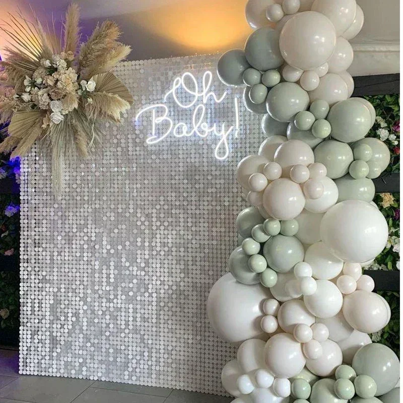 12/16/18 Stück sechseckige Pailletten-Hintergrundplatten für Hochzeit, Geburtstag, Party, Hintergrund, Wanddekoration, schimmernder Hintergrund, Vorhang, 30 x 30 cm – Detail 34