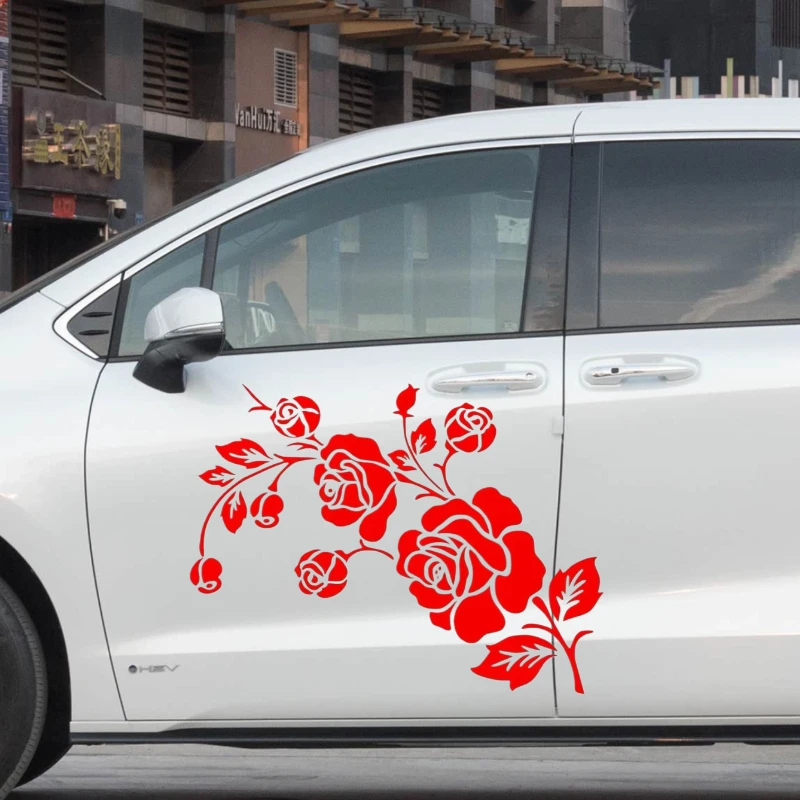 

Car Stickers Rose Flower Vinyl Decals Motorcycle Decal Decoration Accessories Waterproof Sunscreen Cover Scratches PVC