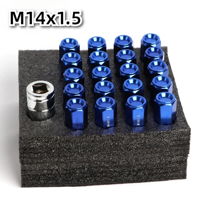 20PCS 7075 Aluminum Wheel Lug Nuts 86mm Length M14x1.5 for Porsche Volkswagen BMW Mercedes-Benz Audi Ferrari modified wheel