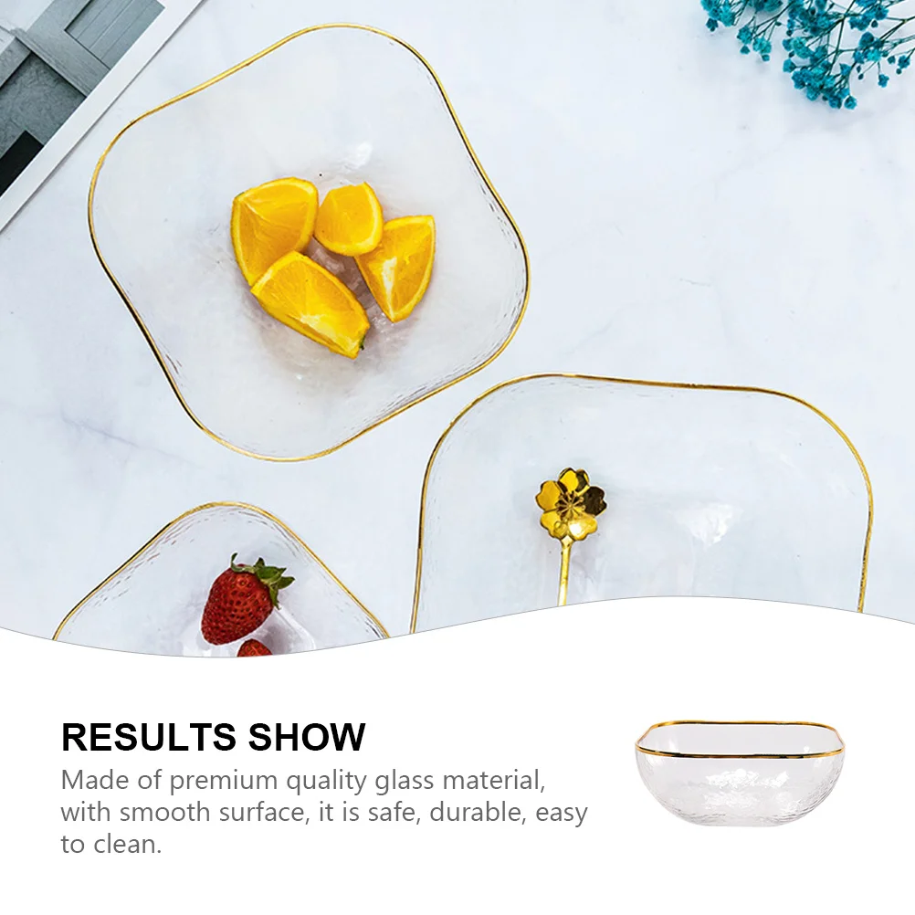 

1Pcs Round Transparent Glass Salad Bowl Premium Fruit Serving Mixing Kitchen Household Dinnerware Glass Salad Bowl