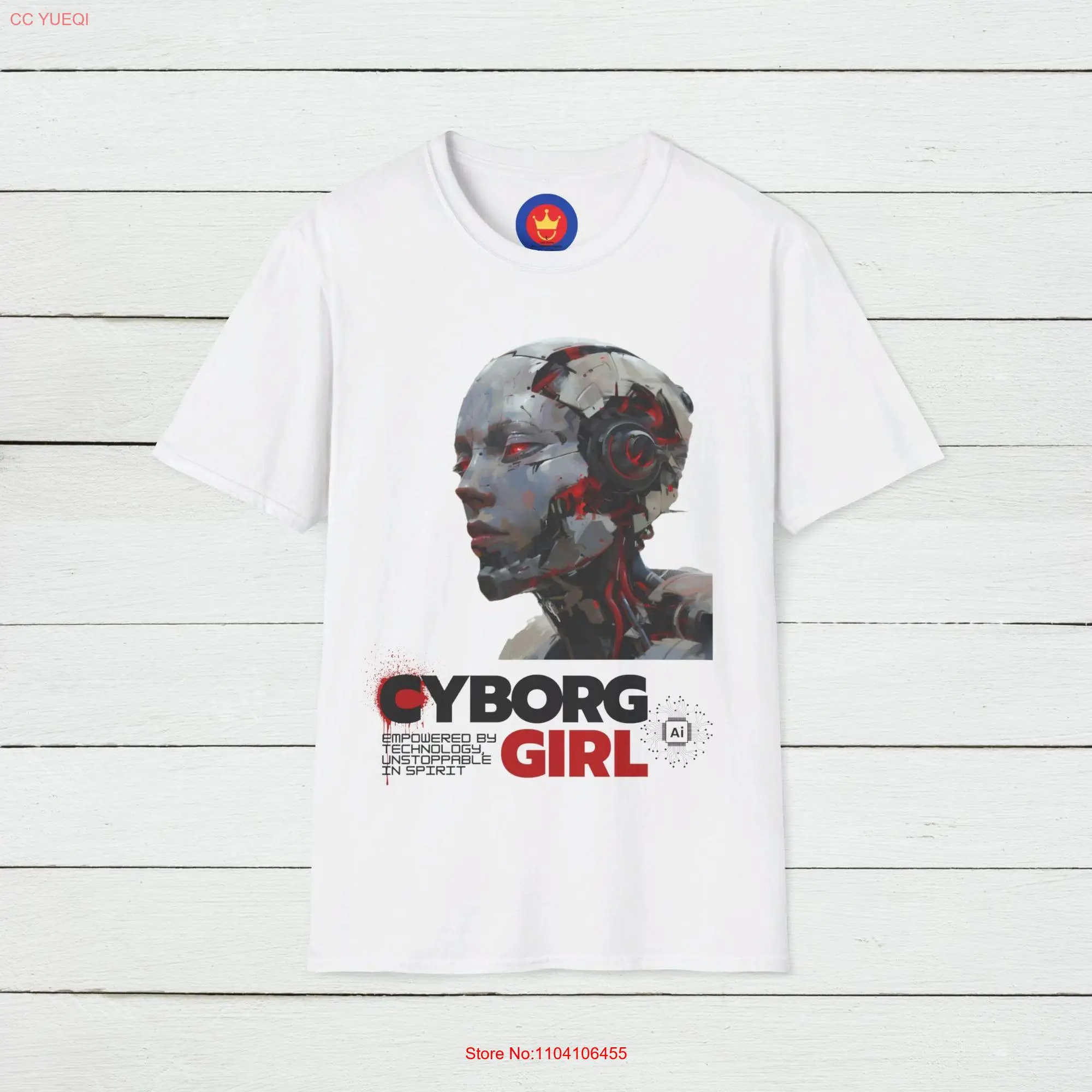 Cyborg Girl T Shirt Futuristic Sci Fi Inspired Apparel Cybernetic Design Tech EnthusiasT Geek Fashion