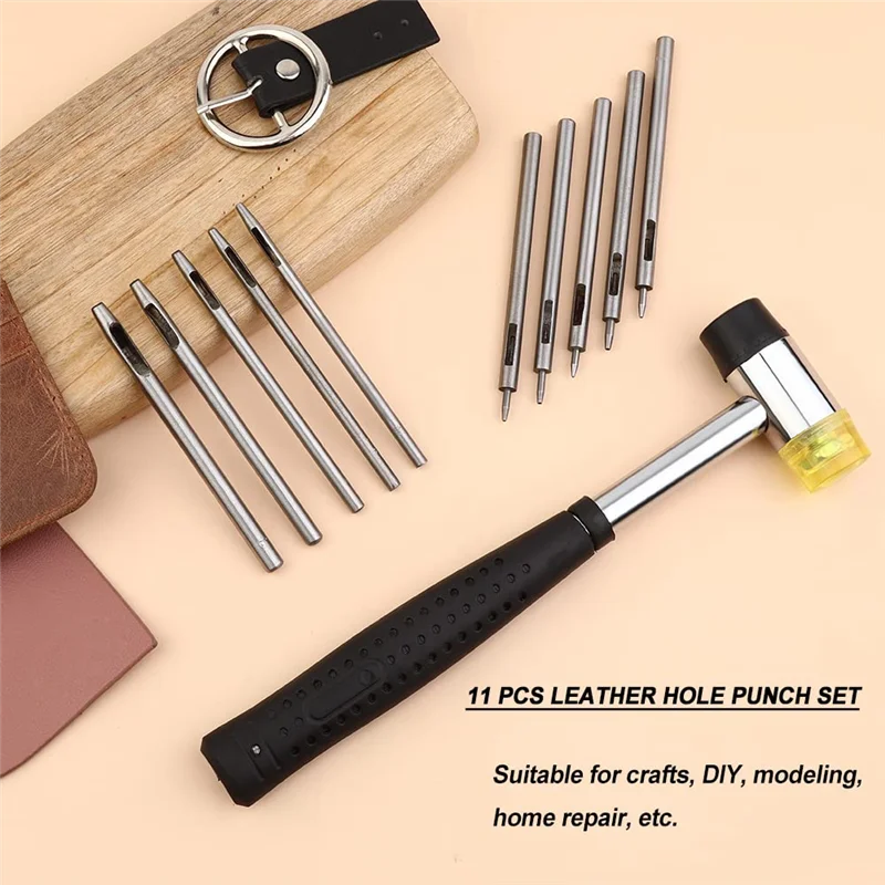 ABAG 10 Pcs Leather Hole Punch - Leatherwork Hole Punch recension och pris