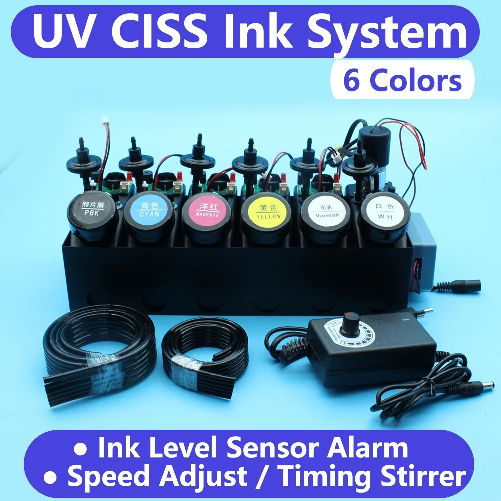 DTF Printer UV CISS With Stirrer Ink Level Sensor Alarm Varnish Ink For UV Modify White Ink Timer Contolled Speed Adjustable