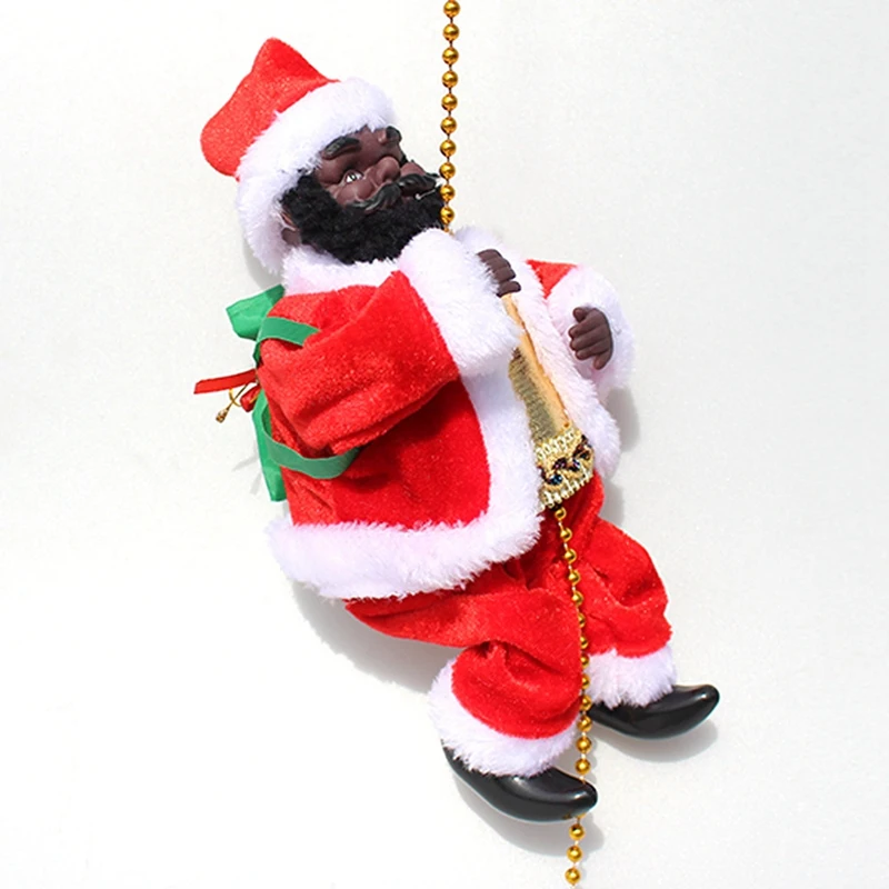 Santa Claus Climbing Beads Electric Climb Up And Down Climbing Santa With Light And Music Decorations