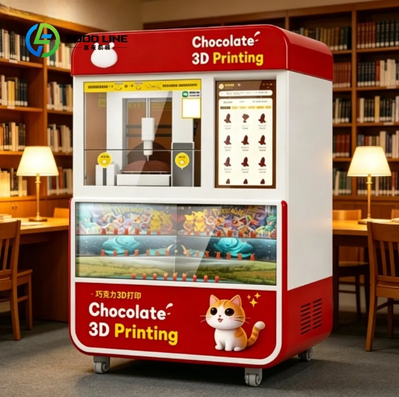 Automatic Chocolate Printing Vending Machine Interactive Retail Solution for Custom Chocolate Products