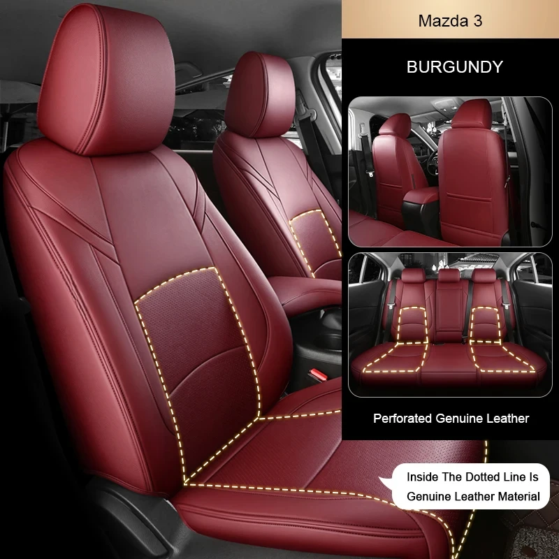 Suitable For Mazda 6 Covered Top Quality Leather 5 Seats Full Set 3 CX5 Custom Fit Car Seat Cover Accessories 360 Degree