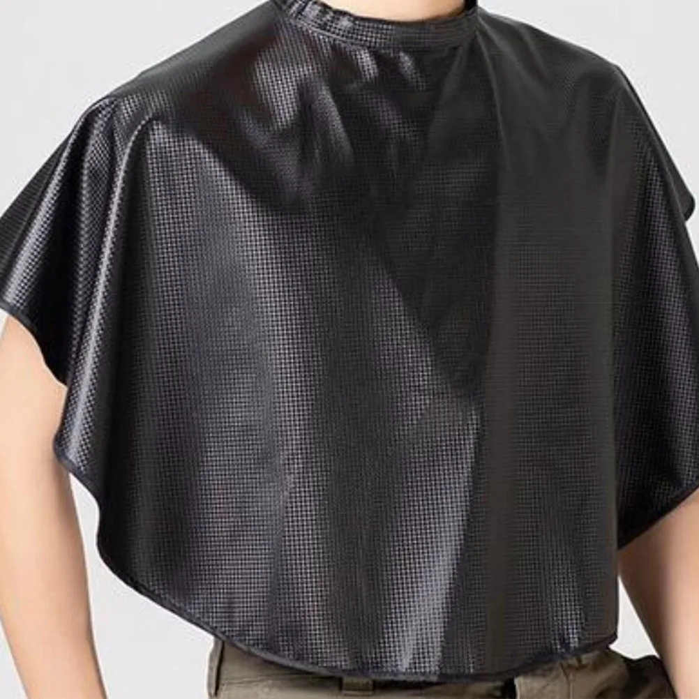 

Water Repellent Hair Cutting Cape Black Waterproof Cloak Salon Use Easy Dry Short Hairdressing Tool Protect Clothing