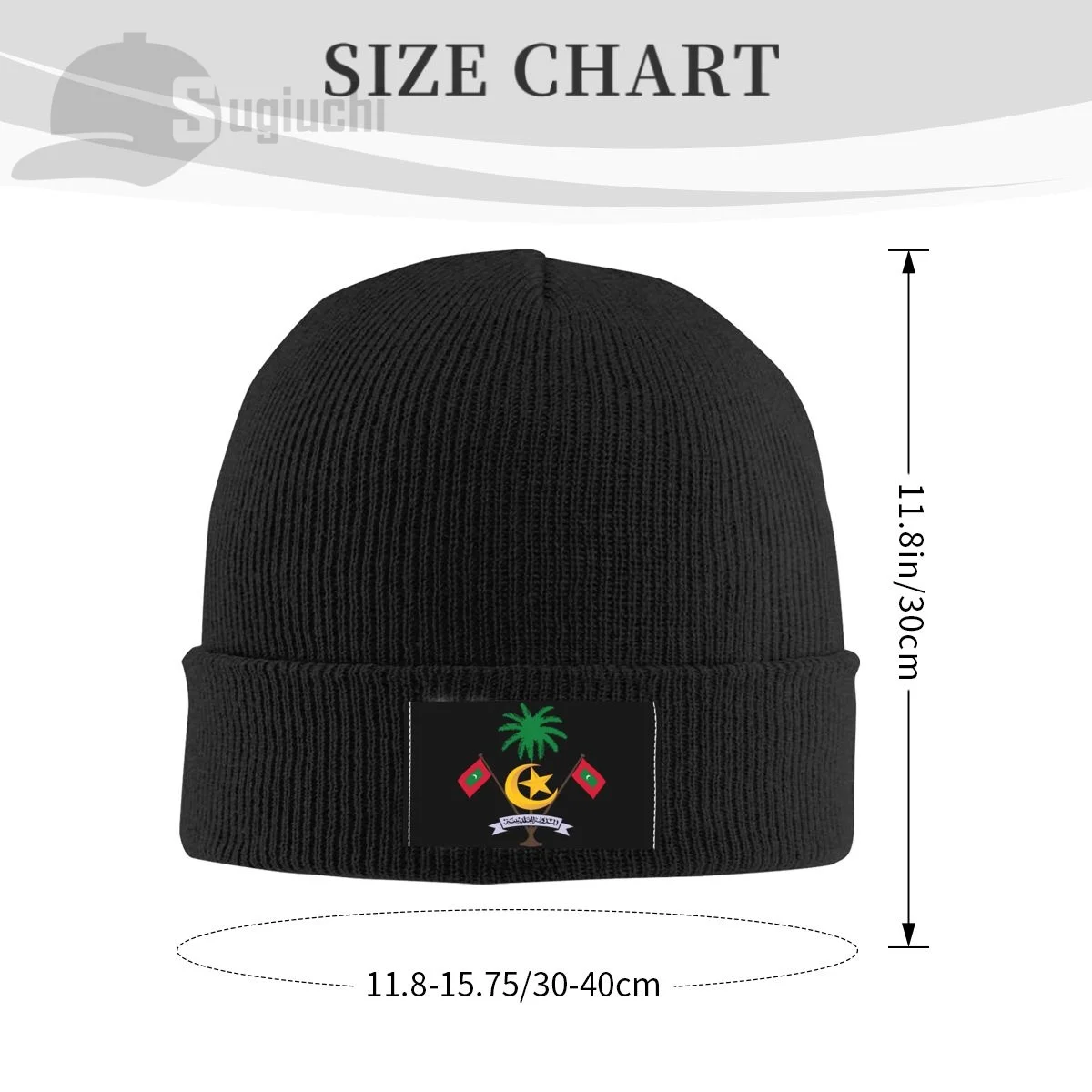 Emblem Of Maldives Country Top Print Men Women Unisex Knitted Hat Winter Autumn Beanie Cap Warm Bonnet