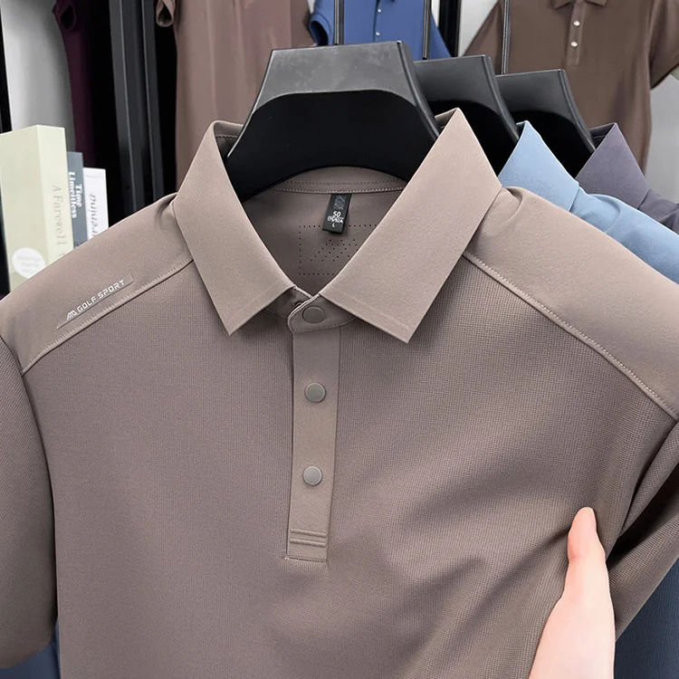 

Billy 2025 New Style Short Sleeve Polo Summer Seamless Nylon-spandex Fashionable Business Style Men's T-shirts High Quality Tops