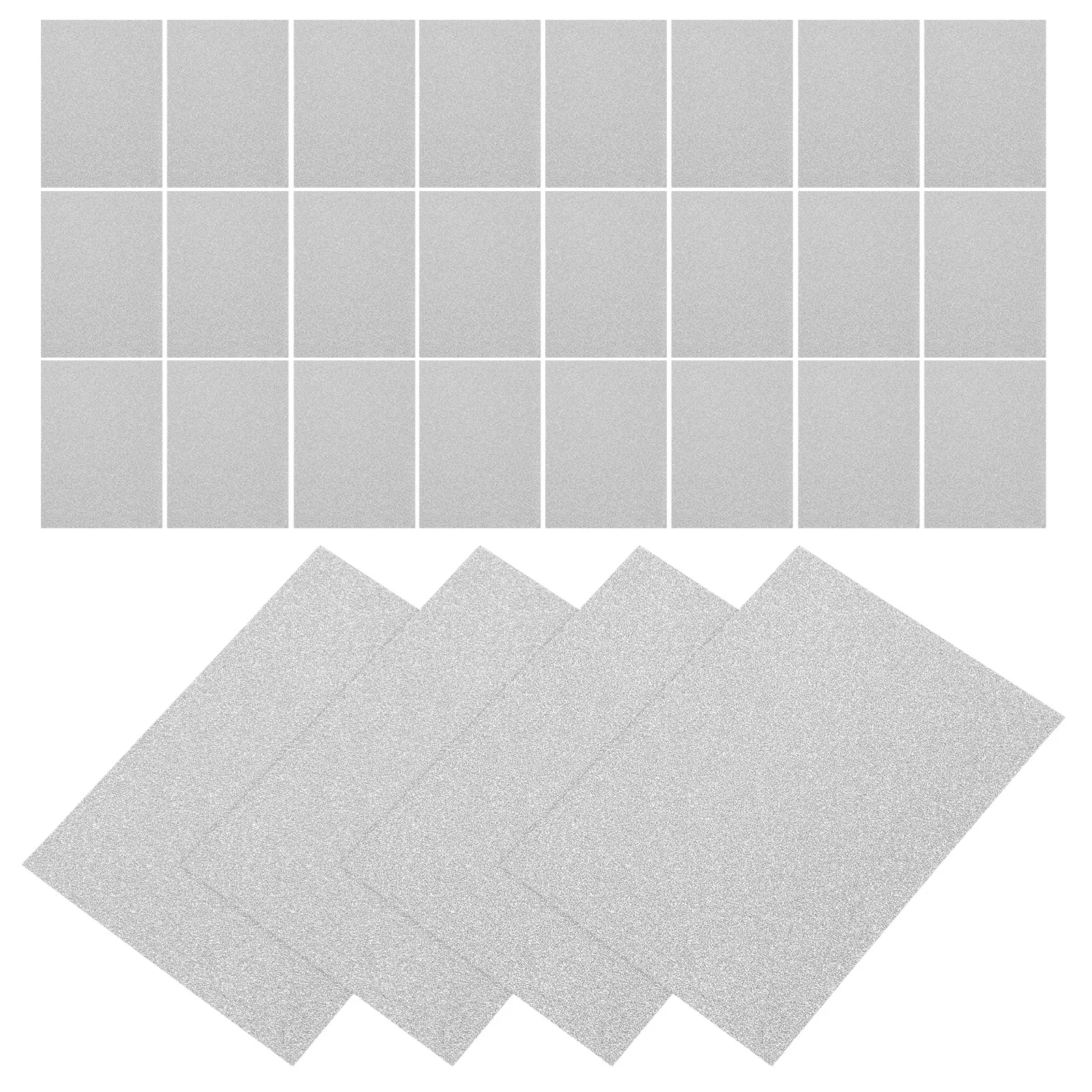 

50Pcs Trading Card Sleeves Silver Sparkle Matte Double Layer 61x91mm Bling Protective Card Holders Photocard Sleeves