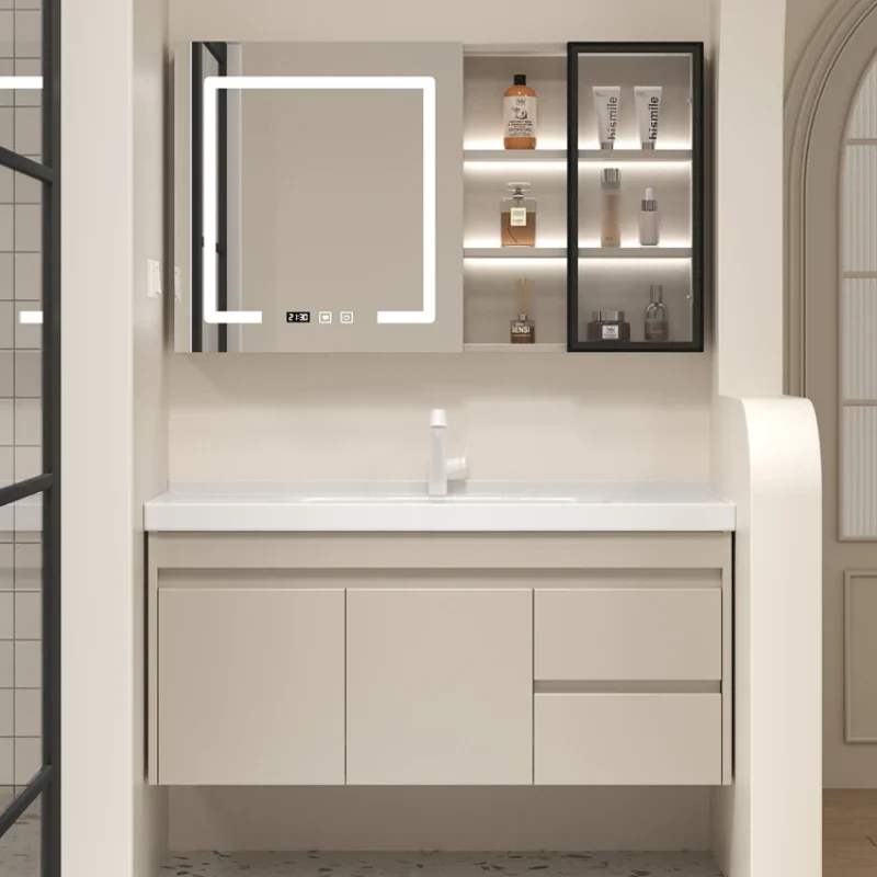 Mirrors Multipurpose Cabinet Bathroom Column Storage Salon Station Furniture Double Washbasin Drawer Towel Medicine Sink Base Wc