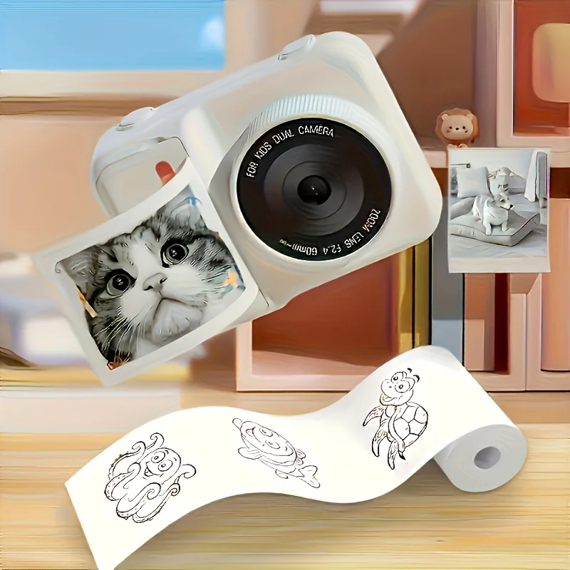 50 Rolls Matte Thermal Paper - Self-Adhesive Labels for Portable Printers, Home/Photo/Notes/Study Refills, 57mm White Finish