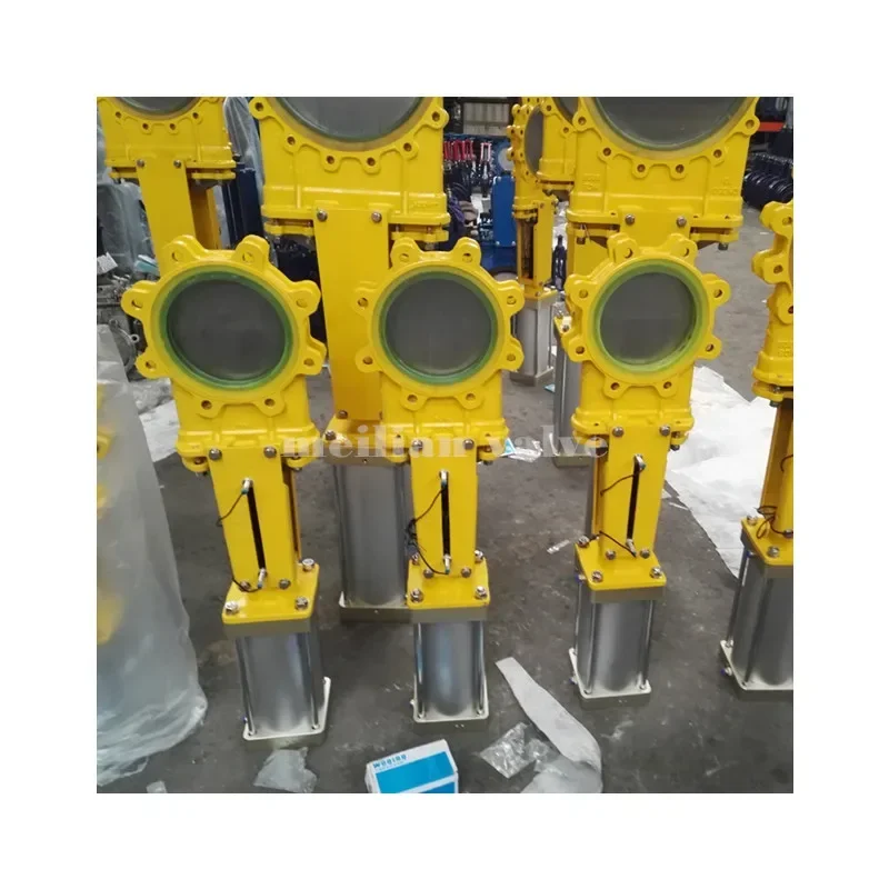 Pneumatic operated knife gate valve wafer type 2205 301SS duplex stainless steel with seawater corrosion resistance