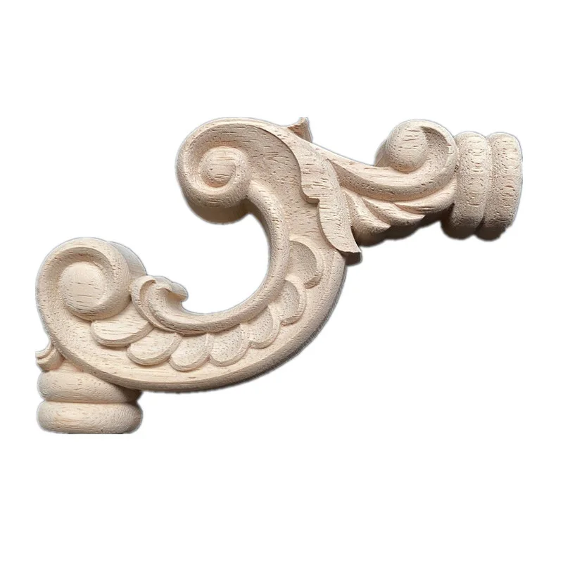 

15cm Vintage Wood Carved Corner Onlay Applique Frame Door Decorate Wall Furniture Decorative Figurines Wooden Miniatures