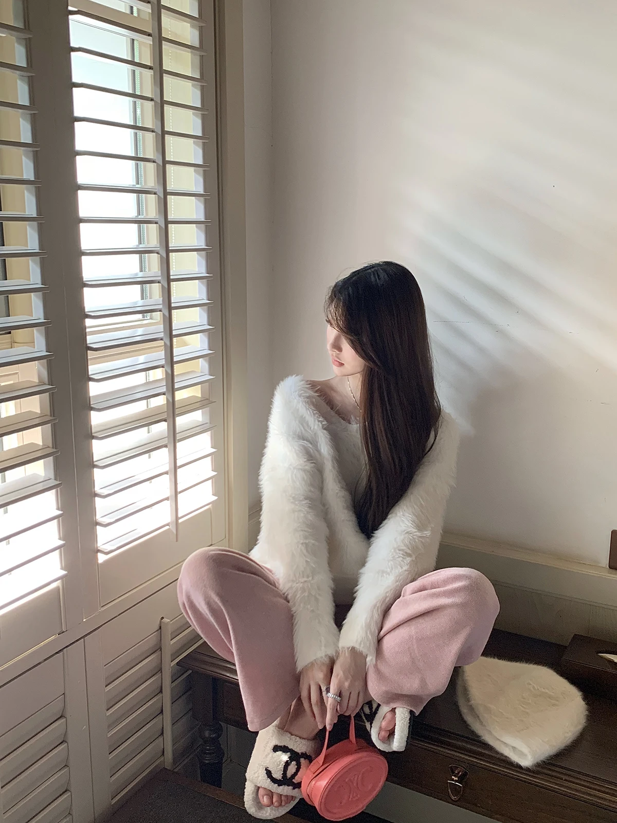 

XINUD Fce Lined Long Sve Sweater V-Ne Comfortable Loose Fit Color Base Layer Top for Autumn Winter