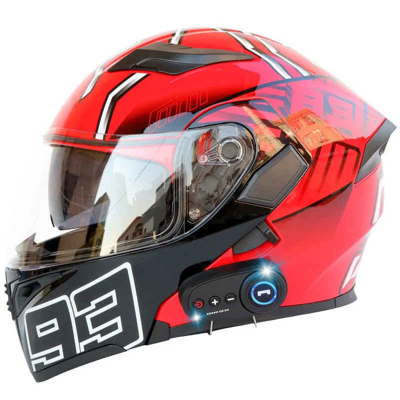 Motorcycle Latest Helmet With Headset For Motorcycle Helmet Red Black Extreme Motorcycle Helmets