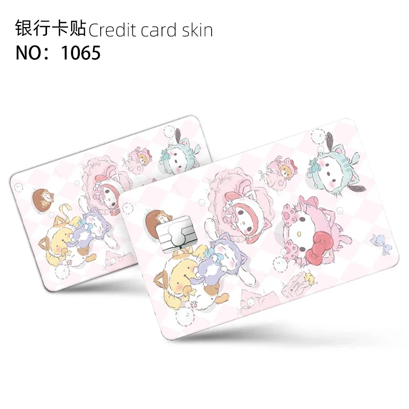 Various Sanrio Anime Bank Credit Cards Bus Pass Stickers Cool Decoration Waterproof and Scratch Resistant Stickers Toys Gifts