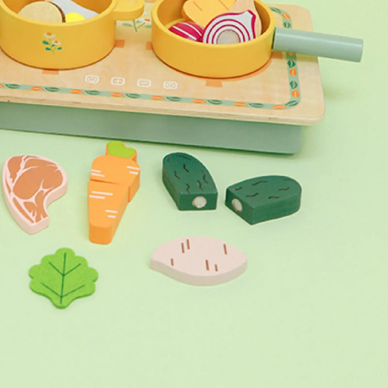 木製ままごと調理セット、ごっこ遊びキッチン用品、食べ物おもちゃ、子供向けおままごと調理玩具