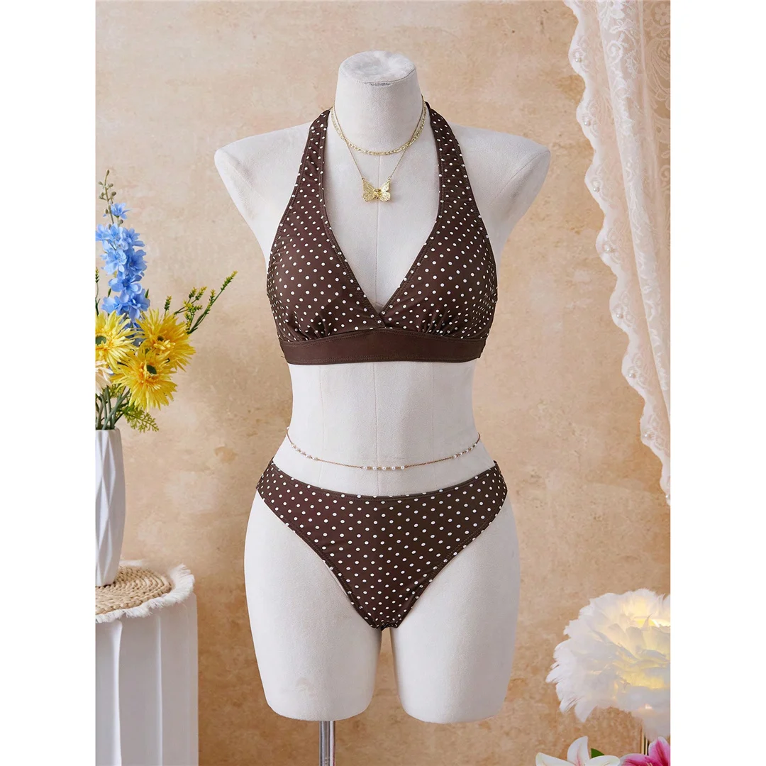 S - XL Mit Rock, Polka-Dot-Blumen-Bikini, Damen-Badebekleidung, dreiteiliges Bikini-Set, Badeanzug, Badebekleidung, Schwimmbekleidung V8518 – Detail 28