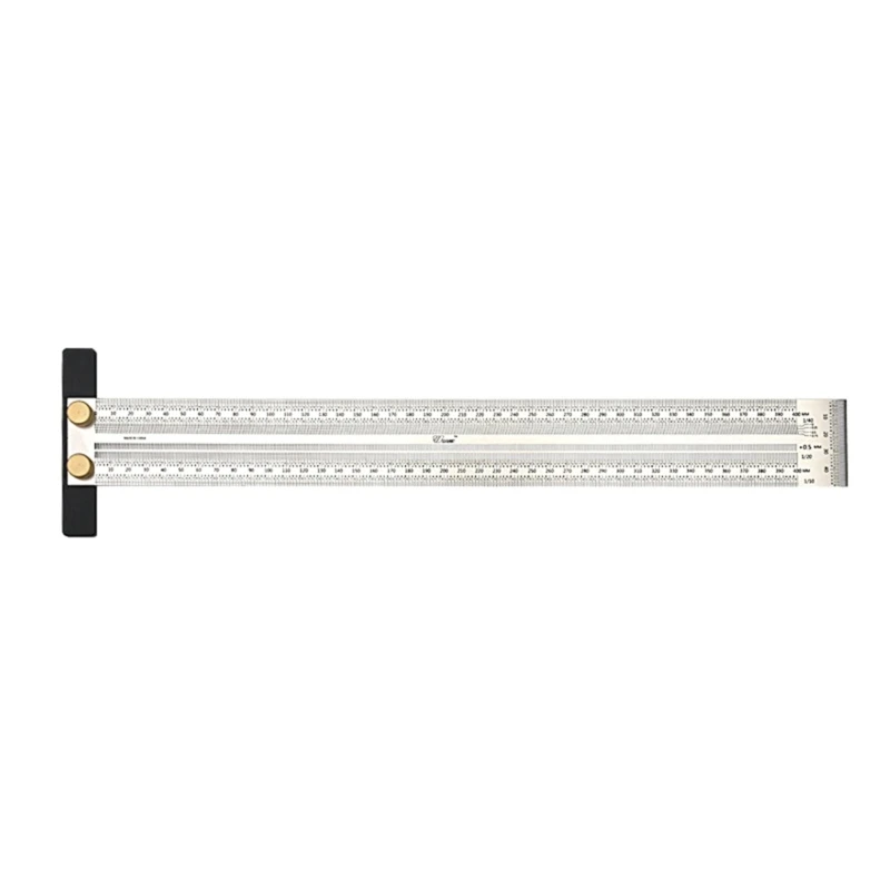 Woodworking T-Rule Marking Gauge Scale Scribing Ruler with-Holes